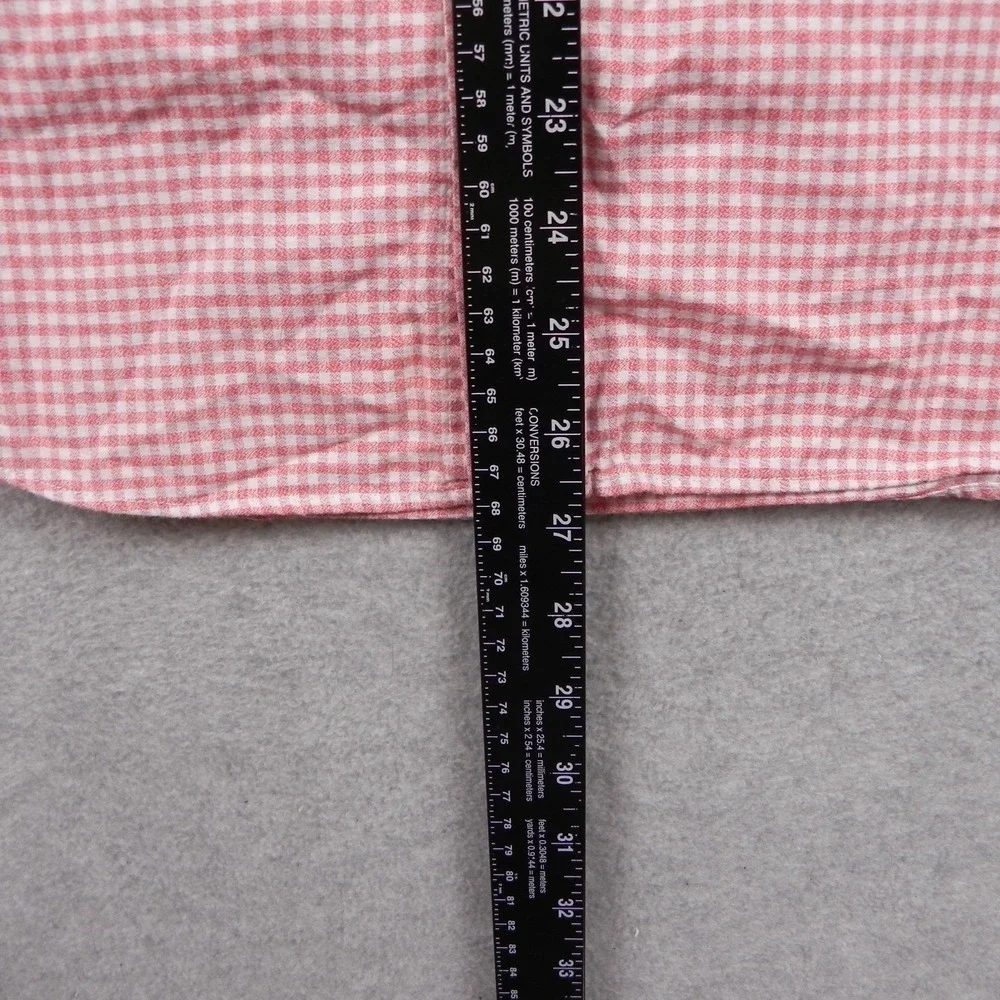 Banana‎ Republic Shirt Mens Small Standard Fit Button Pink Gingham Short Sleeve